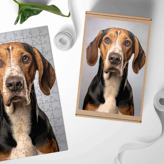 Wooden Puzzle Treeing Walker Coonhound realistic