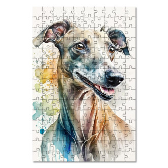 Wooden Puzzle Italian Greyhound watercolor