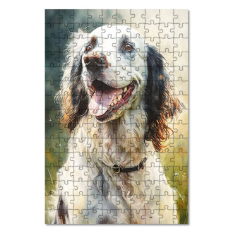 Wooden Puzzle English Setter watercolor