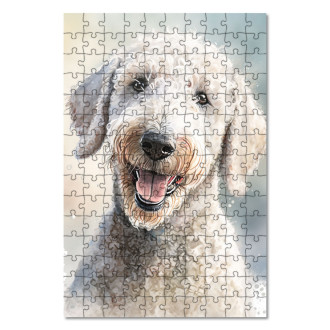 Wooden Puzzle Bedlington Terrier watercolor