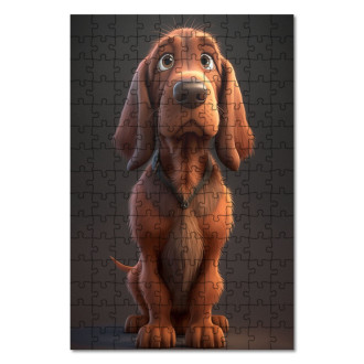 Wooden Puzzle Bloodhound cartoon