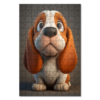 Wooden Puzzle Basset hound cartoon