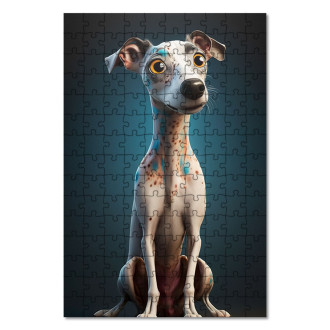 Wooden Puzzle Whippet cartoon