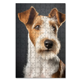 Wooden Puzzle Wire Fox Terrier realistic