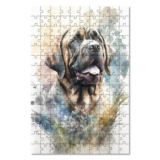Wooden Puzzle Mastiff watercolor