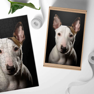 Wooden Puzzle Miniature Bull Terrier realistic