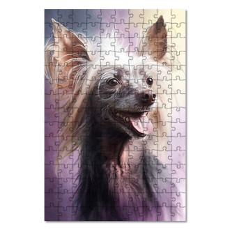 Wooden Puzzle Chinese Crested watercolor
