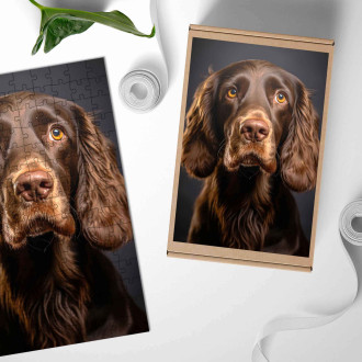 Wooden Puzzle Field Spaniel realistic