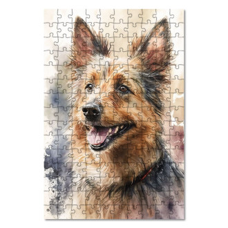 Wooden Puzzle Australian Terrier watercolor
