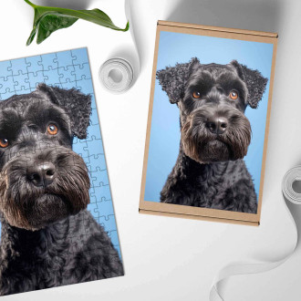 Wooden Puzzle Kerry Blue Terrier realistic