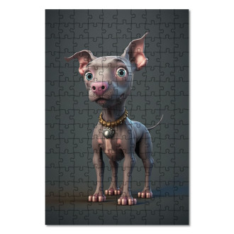 Wooden Puzzle American Hairless Terrier cartoon