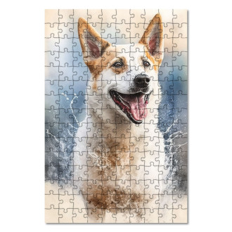 Wooden Puzzle Canaan Dog watercolor