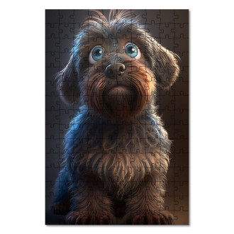 Wooden Puzzle Wirehaired Pointing Griffon cartoon