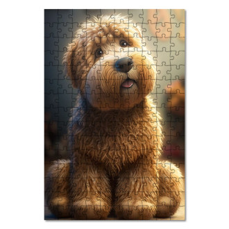 Wooden Puzzle Soft Coated Wheaten Terrier cartoon