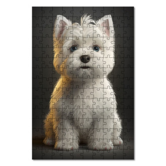 Wooden Puzzle West Highland White Terrier cartoon
