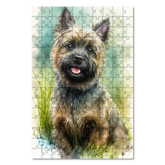Wooden Puzzle Cairn Terrier watercolor