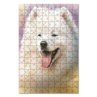 Wooden Puzzle Samoyed watercolor