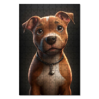 Wooden Puzzle American Staffordshire Terrier cartoon