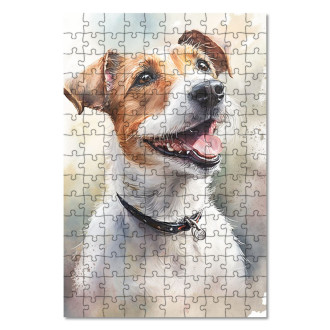 Wooden Puzzle Russell Terrier watercolor