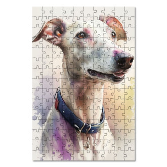 Wooden Puzzle Whippet watercolor