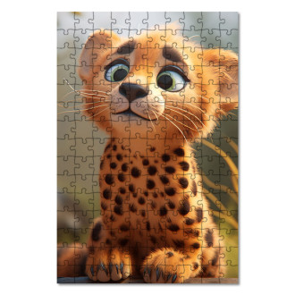Wooden Puzzle Cute animated cheetah 1