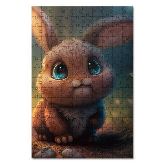 Wooden Puzzle Cute animated rabbit