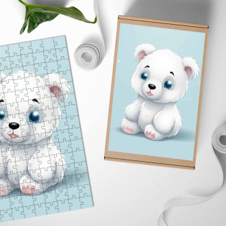 Wooden Puzzle Cartoon Polar Bear