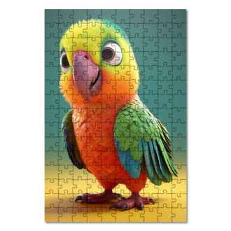 Wooden Puzzle Cute animated parrot 1
