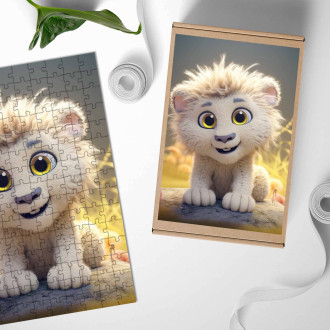 Wooden Puzzle Cute animated lion
