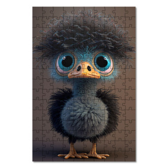 Wooden Puzzle Cute animated ostrich