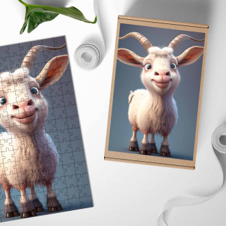 Wooden Puzzle Cute animated goat 2