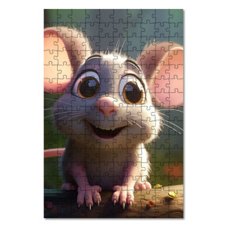 Wooden Puzzle Cute animated mouse