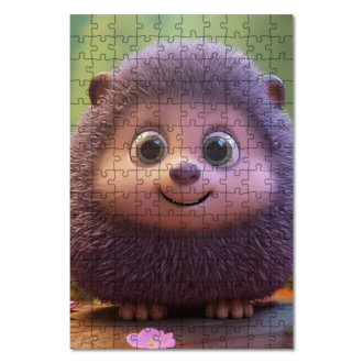 Wooden Puzzle Cute animated hedgehog 1