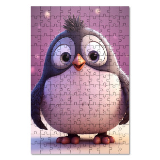 Wooden Puzzle Cute animated penguin
