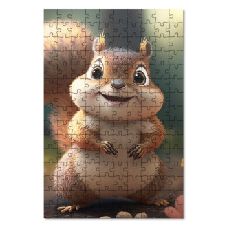 Wooden Puzzle Cute animated squirrel 2
