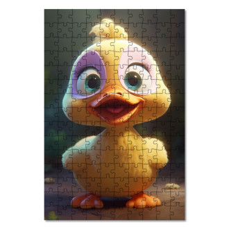 Wooden Puzzle Cute animated duck