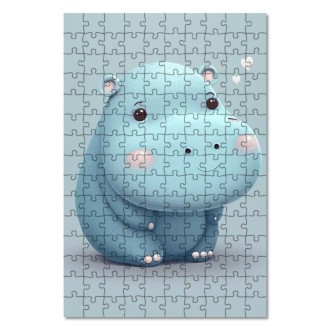 Wooden Puzzle Cartoon Hippo 1