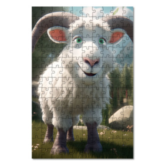 Wooden Puzzle Cute animated goat