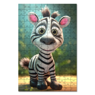 Wooden Puzzle Cute animated zebra