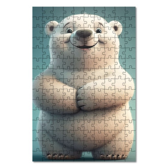 Wooden Puzzle Cute animated polar bear
