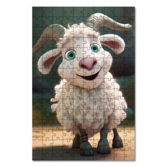 Wooden Puzzle Cute animated goat 1