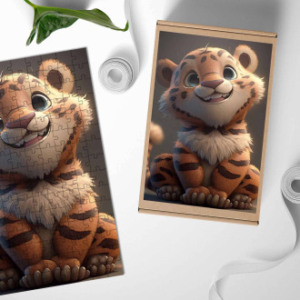 Wooden Puzzle Cute animated tiger 2