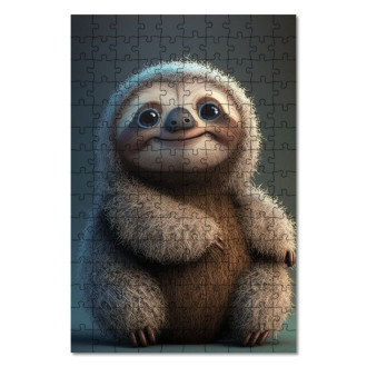 Wooden Puzzle Cute animated sloth