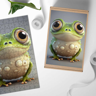 Wooden Puzzle Cute animated frog 1
