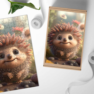Wooden Puzzle Cute animated hedgehog 2