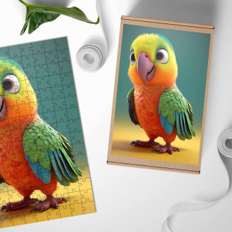 Wooden Puzzle Cute animated parrot 1