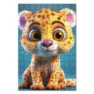 Wooden Puzzle Cute animated leopard