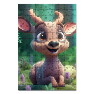 Wooden Puzzle Cute animated deer