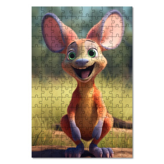 Wooden Puzzle Cute animated kangaroo