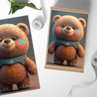 Wooden Puzzle Cute animated teddy bear
